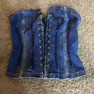 Jean tube top